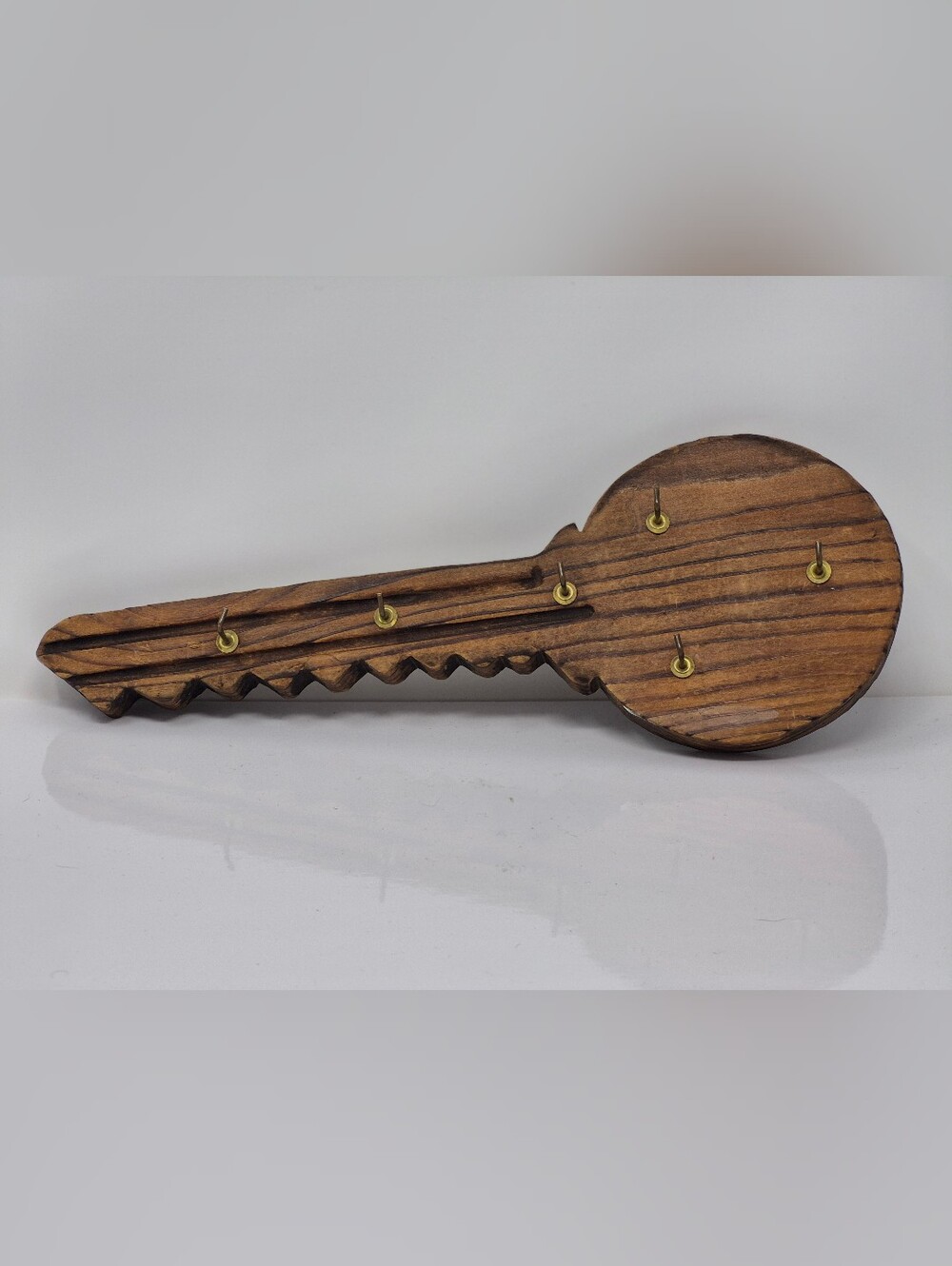 Vintage Wooden Key Shaped Key Holder